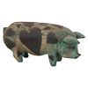 Pig. 20th century. Polychrome wood carving, metal applications in heart design.