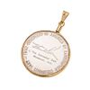 Medalla conmemorativa Salvador Dali Discovery of America Christopher Columbus en plata .900  y bisel en oro amarillo de 10k.