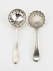 A set of two French silver 950/1000 sifter ladle - 1798-1809 and 1819-1838 