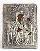 A Russian Icon of the Virgin of Smolesk with silver oklad - Moscow 1820-1824