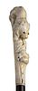 An ivory mounted walking stick cane - Germany early 20th Century