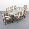 James Mont Dining Table & 8 Chairs