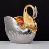 Large Two-Tone Swan Vessel, Manner of Buccellati 