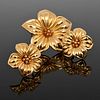 Van Cleef & Arpels 18K Gold Flower Brooch & Earrings Set