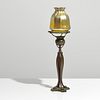 Tiffany Studios & Louis Comfort Tiffany Bronze Favrile Candlestick Lamp