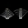 (2 Pc) Lalique "Ravelana" Crystal Candlesticks
