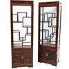 Pair Of Chinese wood Curio Cabinets