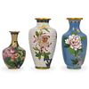 (3 Pc) Cloisonne Vase Grouping