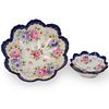 (3 Pc) Ceramic Floral Bowl Set