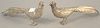 Pair of silver pheasants, ht. 4", lg. 11", 4.9 t.oz. .