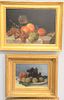 Four 19th C. still life oil on canvas of fruit to include R.H. Craig Still Life of Fruit, 8 1/2" x 11 1/2", signed lower right, 'R.H. Craig 1864' and 