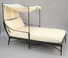Richard Frinier for Century outdoor double chaise with canopy, ht. 59", lg. 80", wd. 45".