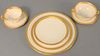 Seventy-six piece lot of Lenox white and gold rimmed dinner set for eleven.