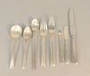 One hundred and forty-eight piece lot Gorham sterling flatware, 'Camellia' set to include twelve salad forks, twelve dinner forks, twelve dinner knive