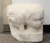 Carved marble sculpture, bust of a girl, ht. 13", wd. 11".
