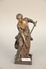 Antonin Larroux (French, 1859-1913), "La Faneuse", bronze, woman holding a pitchfork, signed 'Larroux 16' to base, ht. 8". Provenance: The Estate of E