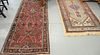 Two Oriental runners, 2' 9" x 12' 3" and 3' 2" x 10' 8".