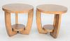 Pair of contemporary side tables, ht. 22".