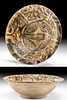 Medieval Islamic Pottery Bowl with Fish w/ TL