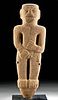 Tall Costa Rican Stone Peg-Based Figure Nude Male
