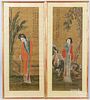 Pair of Japanese painted scrolls, etc.