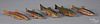 Five carved and painted fish decoys