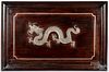 Chinese silver inlaid rosewood tray