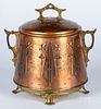 Aesthetic Movement brass and copper ice bucket