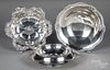 Three sterling silver centerpiece bowls
