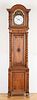 German Bergische oak tall case clock, ca. 1820,