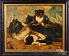 Two contemporary oil of cats