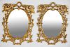 Pair of Carved and Gilt Chippendale Style Oval Mirrors, mid 19th Century