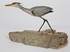 Pat Gardner Nantucket Miniature Wood Carving of a Heron