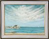 Loring Hayden (Nantucket 1921 - 2006) Oil on Canvas "Children's Beach Harbor View"
