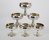 Set of Six Sterling Silver Champagne Glasses