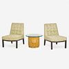 Edward Wormley, lounge chairs model 5000, pair and side table