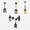 Arts & Crafts, lanterns, collection of five