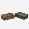 In the manner of Oscar Bach, zodiac humidors, set of two