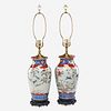 Chinese, table lamps, pair
