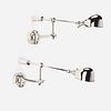 Industrial, articulated counter-balance sconces, pair