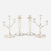 Mexican, candlesticks and candelabra, two pairs