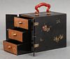 Japanese Lacquered Jewelry Chest, Carnelian Handle