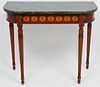 Neoclassical Style Green Marble Top Console