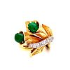 Retro 18k Jade Jadeite Diamond Ring