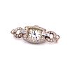 Art Deco Diamond Platinum 14k White Gold Lapel Watch Brooch