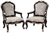 Marge Carson Louis XV Style 'Claudette' Arm Chairs