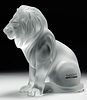 Lalique Crystal 'Bamara' Lion Figurine