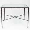 Diego Giacometti Style Wrought-Iron and Glass Top Table