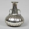 Large Mercury Glass Gadrooned Bottle Vase