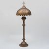 Large Moroccan Pierced Brass Floor Lamp